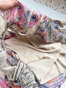 Boho Peacock Print Cropped shirt