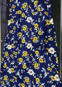Floral Print Midi Dress with White Tee