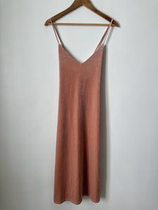 Coral Velvet Slip Dress