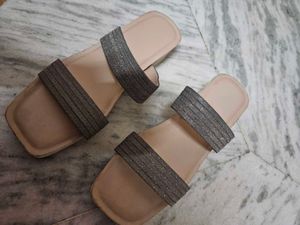 Sparkly Strap Flat Sandals