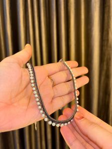 Brass Pearl Chain Necklace