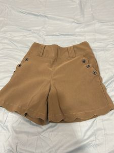 Stylish Tan Button Detail Shorts