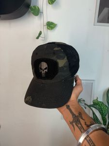 Skull Patch Camo Trucker Hat