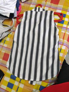 Black And White Striped Top