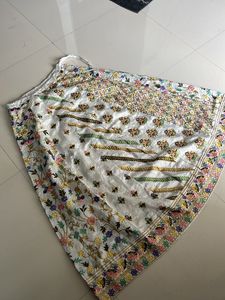 Embroidered White Silk Choli