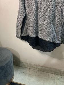 Tania Kay Chic Textured Tunic with Sheer Hem