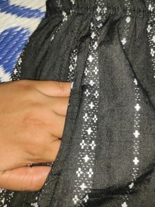 Black Cotton Pant For Women