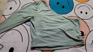 Mint Green One-Shoulder Cut-Out Top