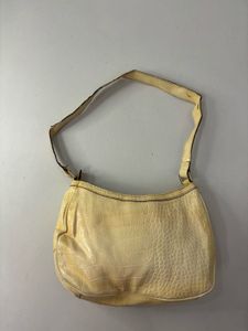Stylish Cream Croc-Embossed Shoulder Bag