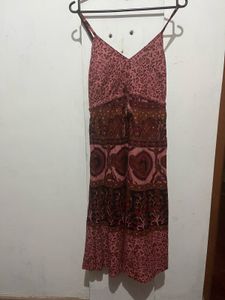 Length-38,,Boho Print Tiered Midi Dress