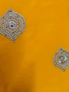 Stunning Yellow Embroidered Saree