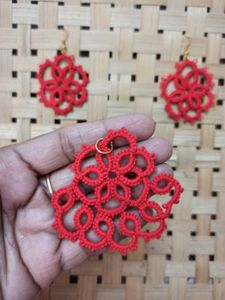 Needle Tatting Lace Jewelry Set