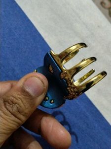 Blue - Gold Hair Clip