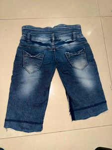 High Waisted Denim Capris