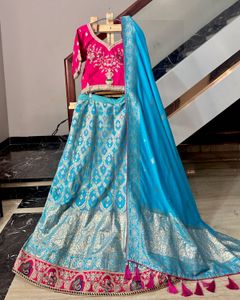 Pure Banarasi silk lehngha choli set