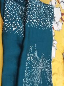Sparkling Teal saree