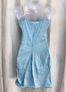 Light Blue Spaghetti Strap Mini Dress