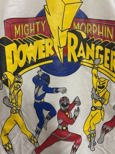 White power rangers back print graphic tshirt