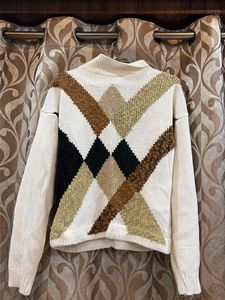 Cozy Argyle Knit Sweater
