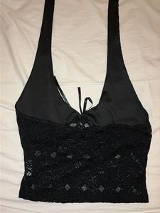 Black Lace Halterneck Camisole