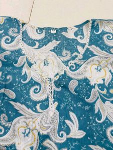 Teal Paisley Print Kurta