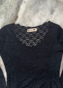 vintage Elegant Black Lace Top