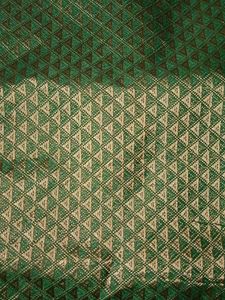 Emerald Green Banarasi Silk festive top and lehang