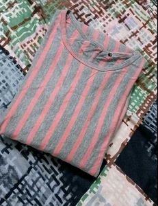 Striped Pink &amp; Grey T-Shirt