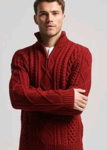 Superdry Red Cable Knit Sweater