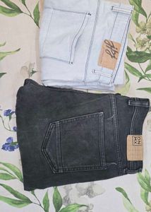 Classic Denim Jeans (Light Blue &amp; Black) - PACK OF