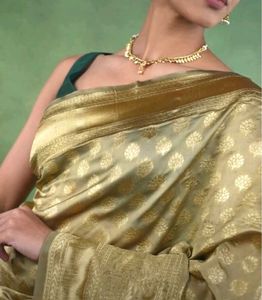 Elegant Golden Silk Saree( LIMITED TIME OFFER)