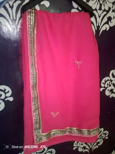 Pink Embroidered Saree