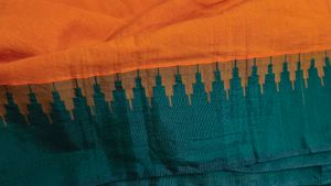 Vibrant Orange &amp; Green Saree