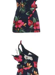One Shoulder Floral Mini Dress