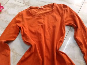 Stylish Orange Long Sleeve Top