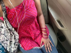 Bohemian Pink Bandhani Kurti