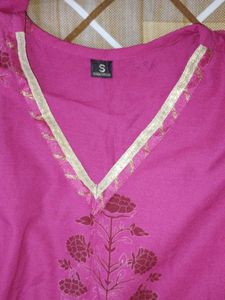 Vibrant Pink Printed Kurta