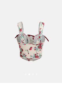 Floral Corset Top with Lace-Up Detail