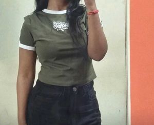 Olive Green Ringer T-Shirt