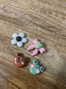 set of 4 clay charms