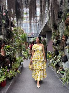 One shoulder Sunflower Dress