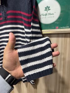 Zara Man Quarter Zip Striped Knitwear Sweater