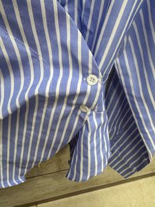 Savana Striped Asymmetric Waist Blouse