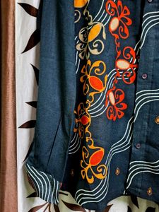 Unisex Designer Print Black Casual Shirt