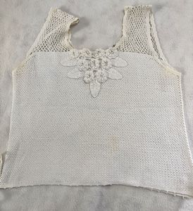 White Crochet Floral Tank Top /pack2