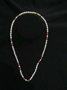 Pearl and Ruby Beaded Necklace