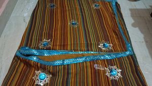 Perfect mix colour stripped saree