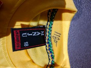 3 piece set with Yellow Tee, red pants