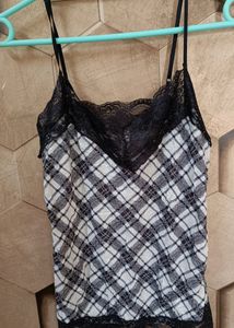 Beautiful Night Dress In Black And White Colour