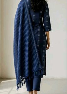 Elegant Navy Blue Kurta with Dupatta